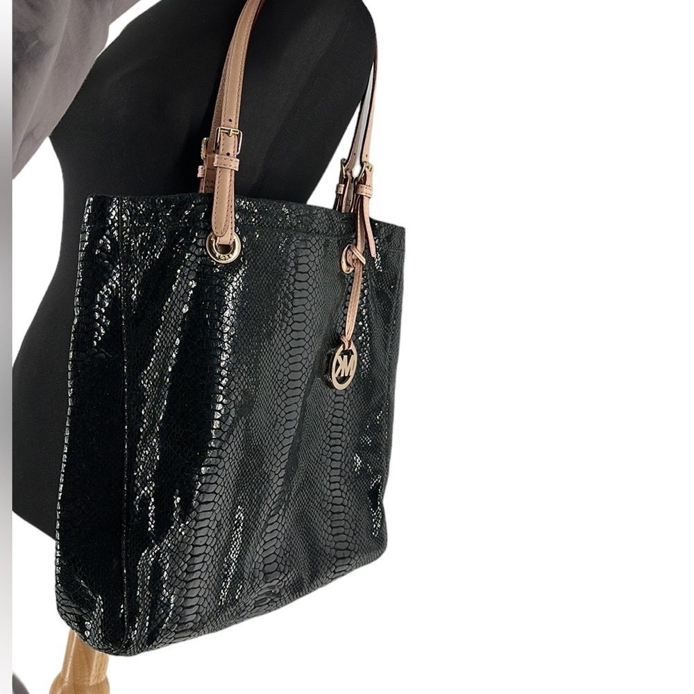 Michael Kors Black Python Effect Patent Leather N… - image 6